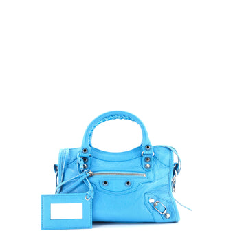 Balenciaga Logo Strap City Classic Studs Bag Leather Mini