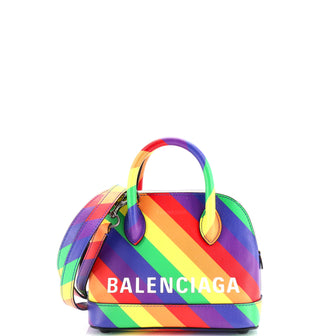 Balenciaga Logo Ville Bag Printed Leather XXS