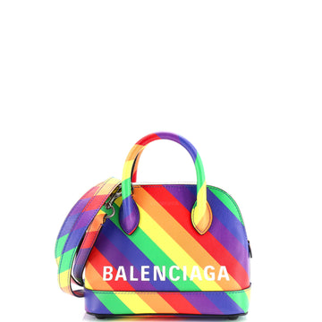 Balenciaga Logo Ville Bag Printed Leather XXS