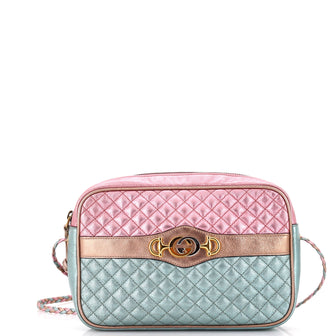 Gucci Trapuntata Camera Bag Quilted Laminated Leather Medium