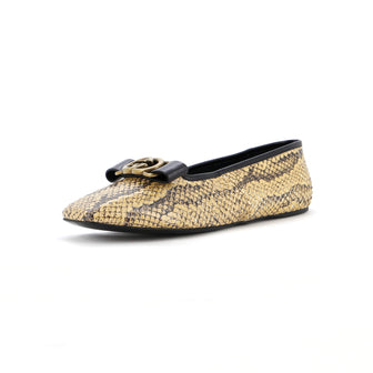 Gucci Women's Evi Interlocking G Ballet Flats Snakeskin