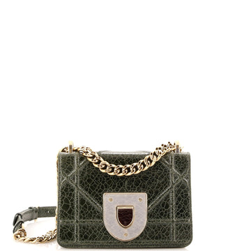 Christian Dior Diorama Club Flap Bag Crackled Deerskin Small