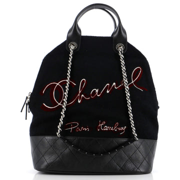 Chanel Paris-Hamburg Tote Embroidered Wool with Quilted Calfskin Large