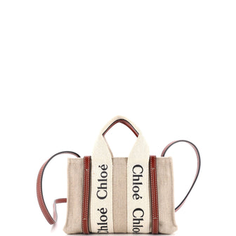 Chloe Woody Convertible Tote Canvas with Leather Mini