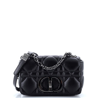 Christian Dior Caro Bag Macrocannage Quilt Calfskin Small