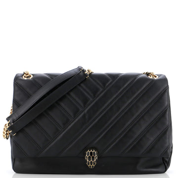 Bvlgari Serpenti Cabochon Shoulder Bag Diagonal Quilted Leather Large