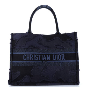 Christian Dior Book Tote Camouflage Embroidered Canvas Medium
