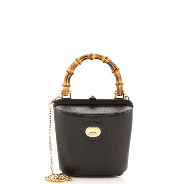 Gucci Marina Bamboo Top Handle Bucket Bag Leather Mini