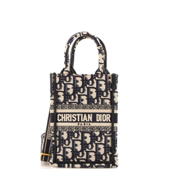 Christian Dior Book Tote Phone Bag Oblique Canvas Mini