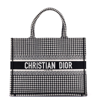 Christian Dior Book Tote Houndstooth Canvas Medium