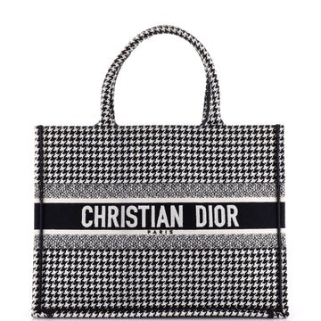 Christian Dior Book Tote Houndstooth Canvas Medium