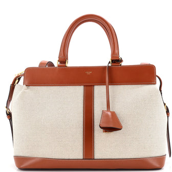 Celine Cabas de France Tote Canvas with Leather Medium