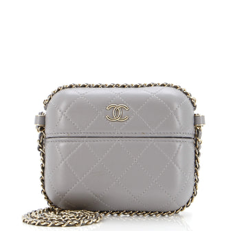 Chanel Chain Around Airpod Holder Box Crossbody Quilted Lambskin