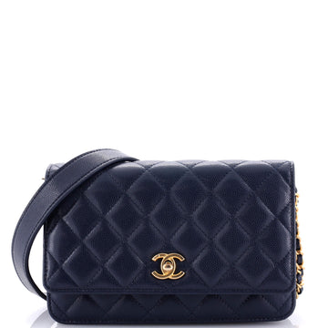 Chanel Twist Your Buttons Wallet on Chain Quilted Caviar