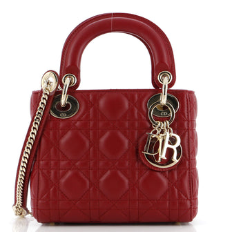 Christian Dior Lady Dior Chain Bag Cannage Quilt Lambskin Mini