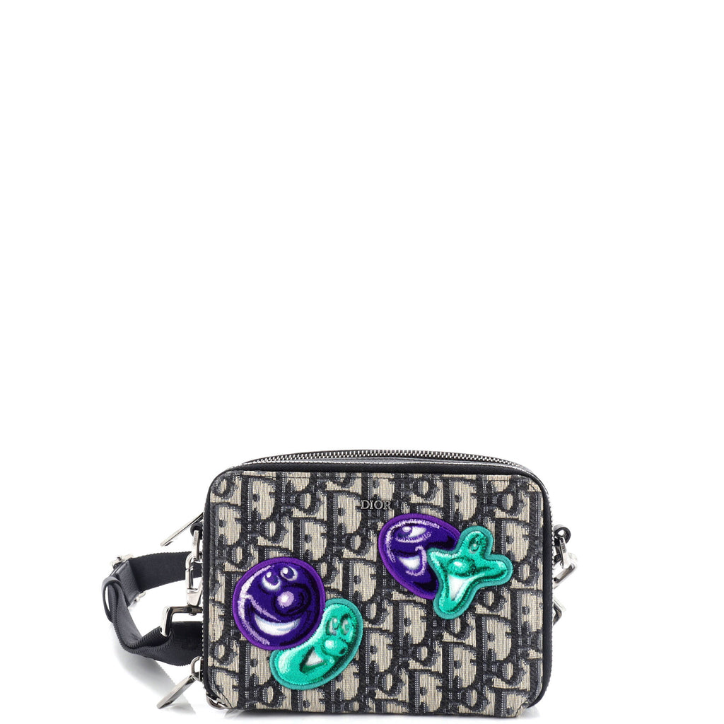 Christian Dior Kenny Scharf Double Zip Crossbody Pouch Oblique