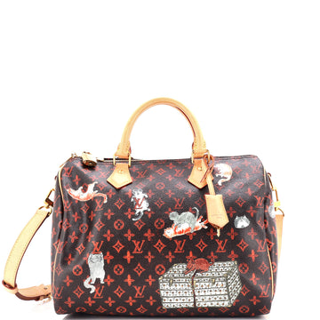 Louis Vuitton Speedy Bandouliere Bag Limited Edition Grace Coddington Catogram Canvas 30