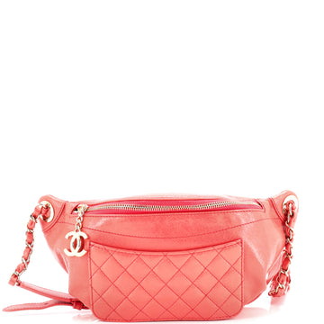 Chanel Bi Classic Waist Bag Quilted Crumpled Calfskin