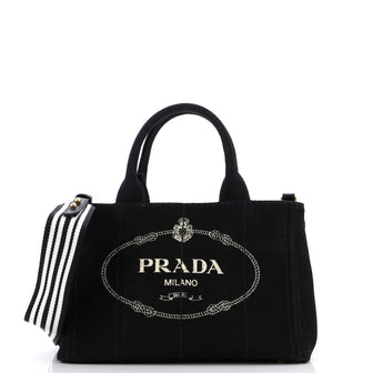 Prada Canapa Convertible Shopping Tote Canvas Small