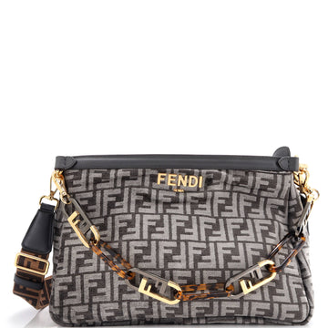 Fendi O'Lock Zip Shoulder Bag Zucca Chenille