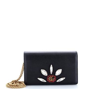 Gucci GG Marmont Chain Wallet Embellished Leather Mini