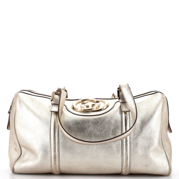 Gucci Britt Boston Duffle Bag Leather Large