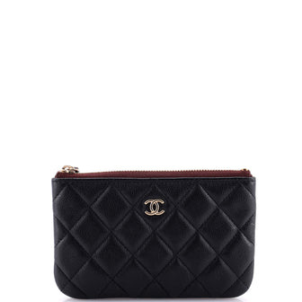 Chanel Classic O Case Pouch Quilted Caviar Mini