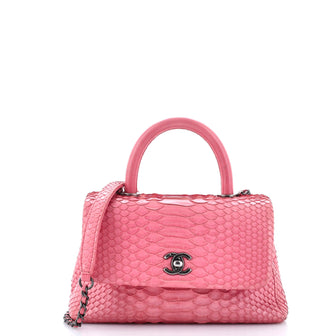 Top Handle Chanel Python Bag Chanel Coco Top Handle Bag Python Mini Pink 3048853