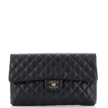 Chanel Classic Flap Clutch Quilted Caviar