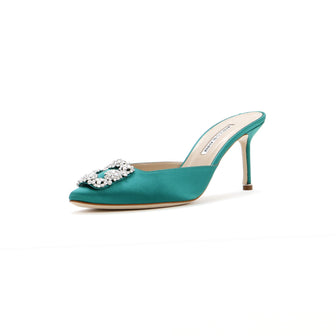 Manolo Blahnik Women's Hangisimu Heeled Mules Satin 70