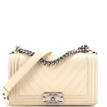 Chanel Boy Flap Bag Chevron Calfskin Old Medium