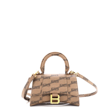 Balenciaga Hourglass Top Handle Bag BB Coated Canvas XS