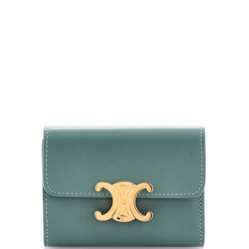 Celine Triomphe Trifold Wallet Leather Small