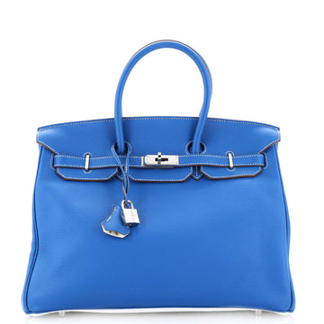 Hermes Eclat Birkin Bag Clemence with Palladium Hardware 35