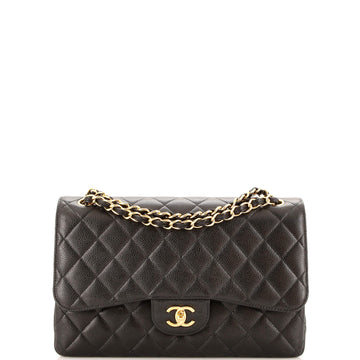 Chanel Classic Double Flap Bag Quilted Caviar Jumbo