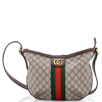 Gucci Ophidia Half Moon Hobo GG Coated Canvas Small