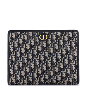 Christian Dior 30 Montaigne Zip Pouch Oblique Canvas Medium
