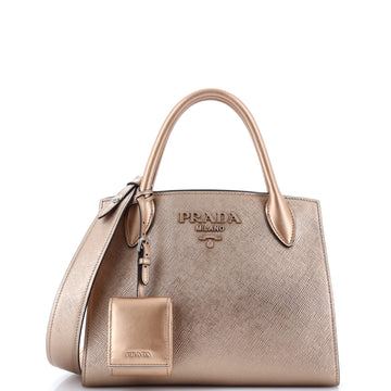 Prada Monochrome Tote Saffiano with City Calf Small