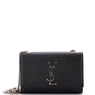 Saint Laurent Classic Monogram Crossbody Bag Grainy Leather Small