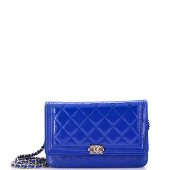 Chanel Boy Wallet on Chain Quilted Patent