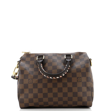Louis Vuitton Speedy Bandouliere Bag Damier with Braided Detail 25