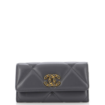 Chanel 19 Flap Wallet Quilted Lambskin Long
