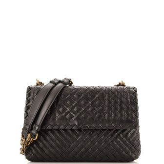 Bottega Veneta Olimpia Crossbody Bag Stitched Intrecciato Nappa Baby