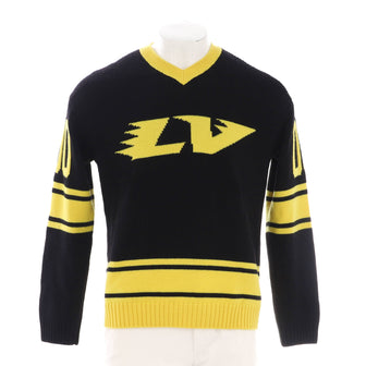 Louis Vuitton Menâ€™s LV Intarsia Football Sweater Wool Blend