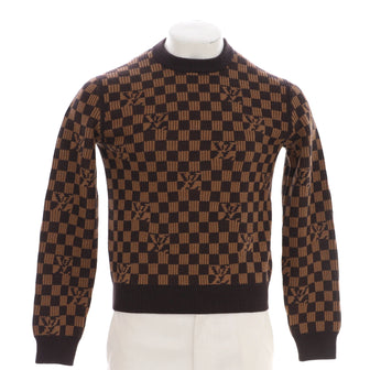 Louis Vuitton Men's LV Damier Crew Neck Sweater Wool