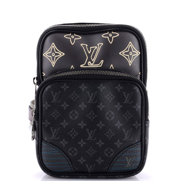 Louis Vuitton Amazone Sling Bag Patchwork Monogram Eclipse Canvas and Printed Leather