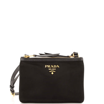 Prada Double Zip Crossbody Bag Tessuto Small