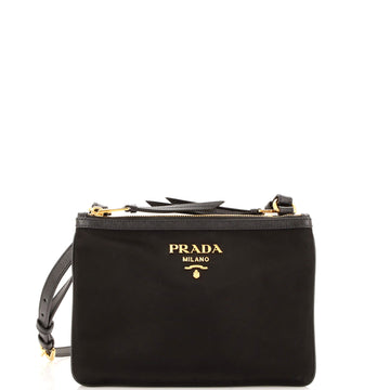 Prada Double Zip Crossbody Bag Tessuto Small