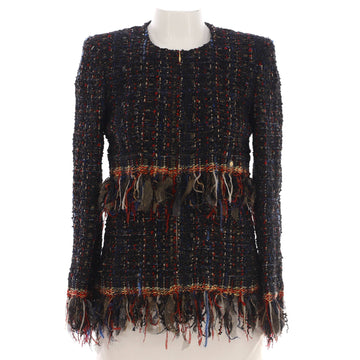 Chanel Women's Paris-Cosmopolite Fringe Trim Jacket Tweed