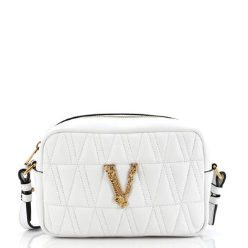 Versace Virtus Camera Bag Quilted Leather